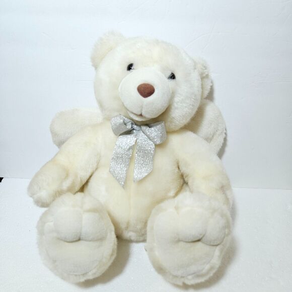 Angel Bear Plush Says Bedtime Prayer B&B Toymaker OffWhite/Soft Animal Wings 15" - Picture 7 of 10